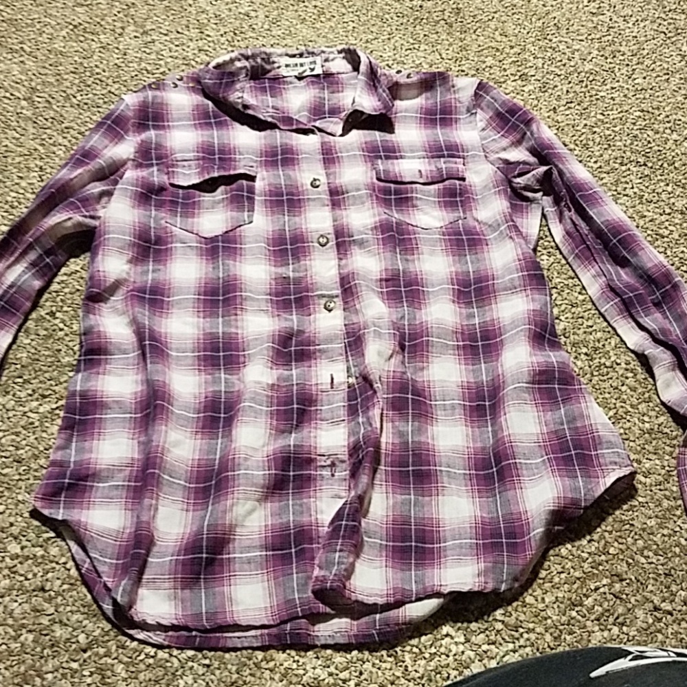Girls Selena Gomez flannel long sleeve shirt